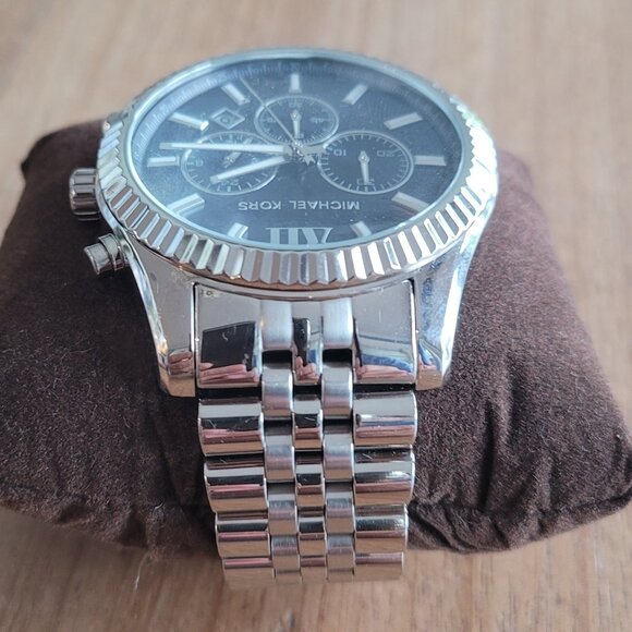 Michael Kors Oversized (44mm)  Lexington Silver-Tone Watch main image 6